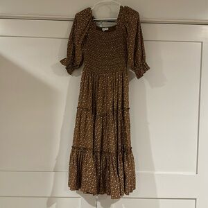 Ivy city co brown floral dress XS